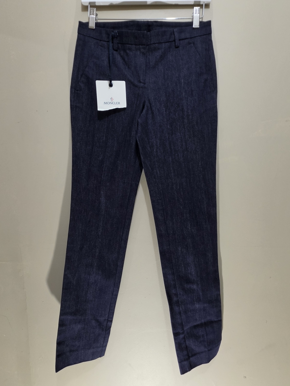 Moncler Women’s Tailored Pants Size 38EU Blue Waist 28 Slim Fit